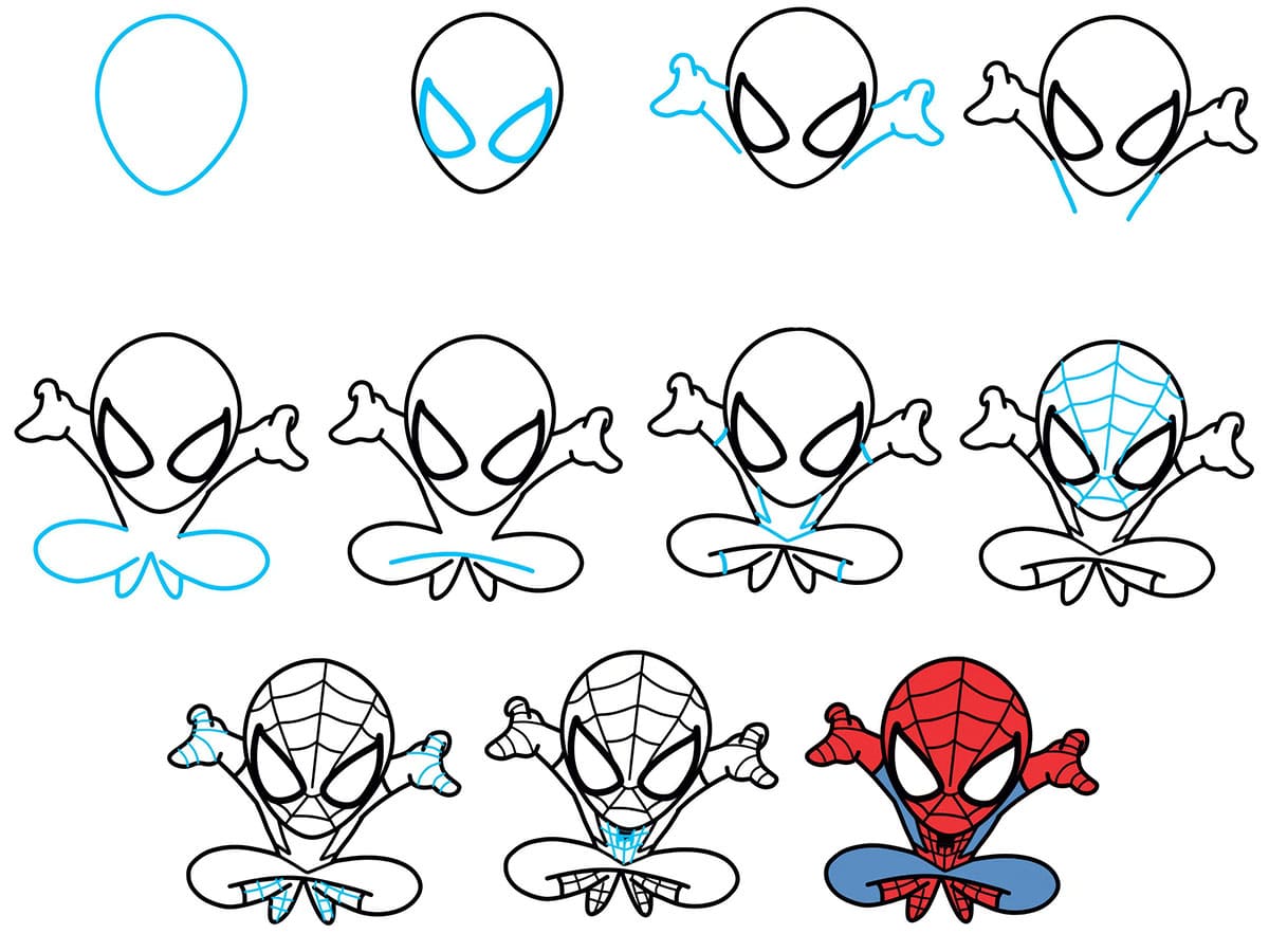 Action og Spindelvev: Slik Tegner Du Spiderman