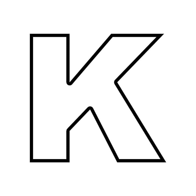 Bokstav K Alfabet fargelegging