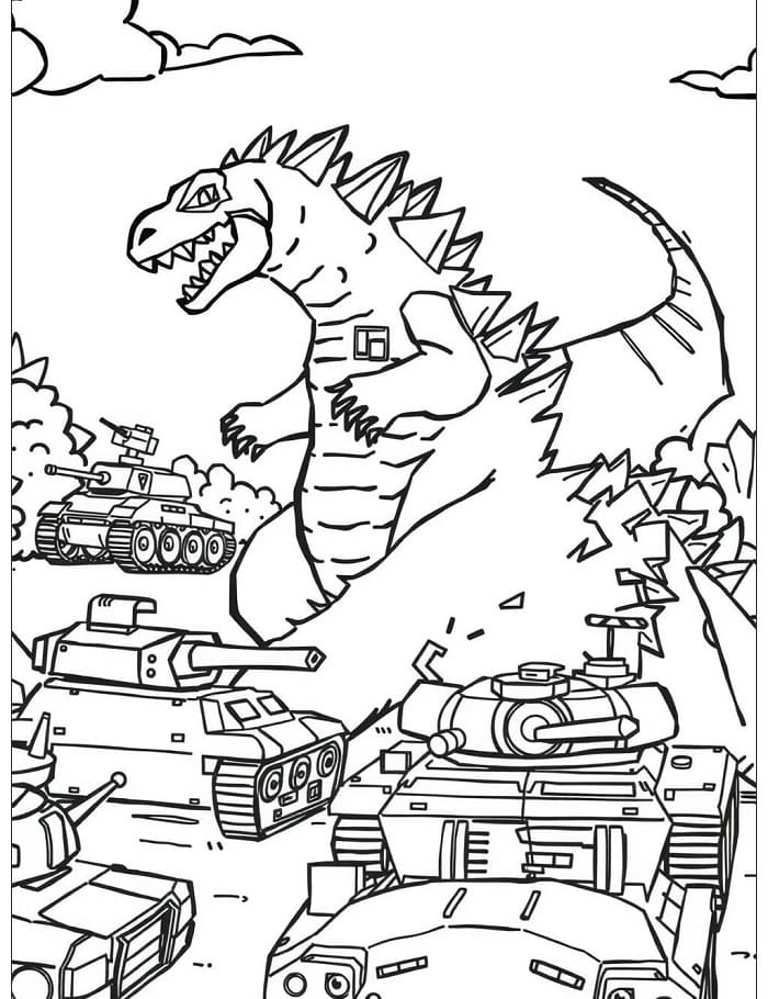 Godzilla (4) fargelegging