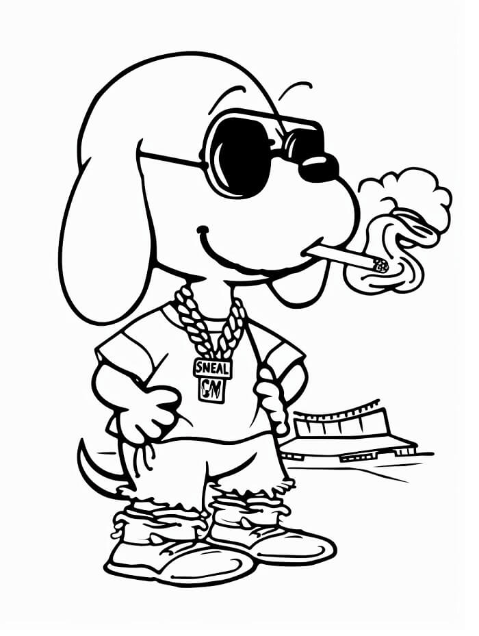 Gratis Snoopy-bilde fargelegging