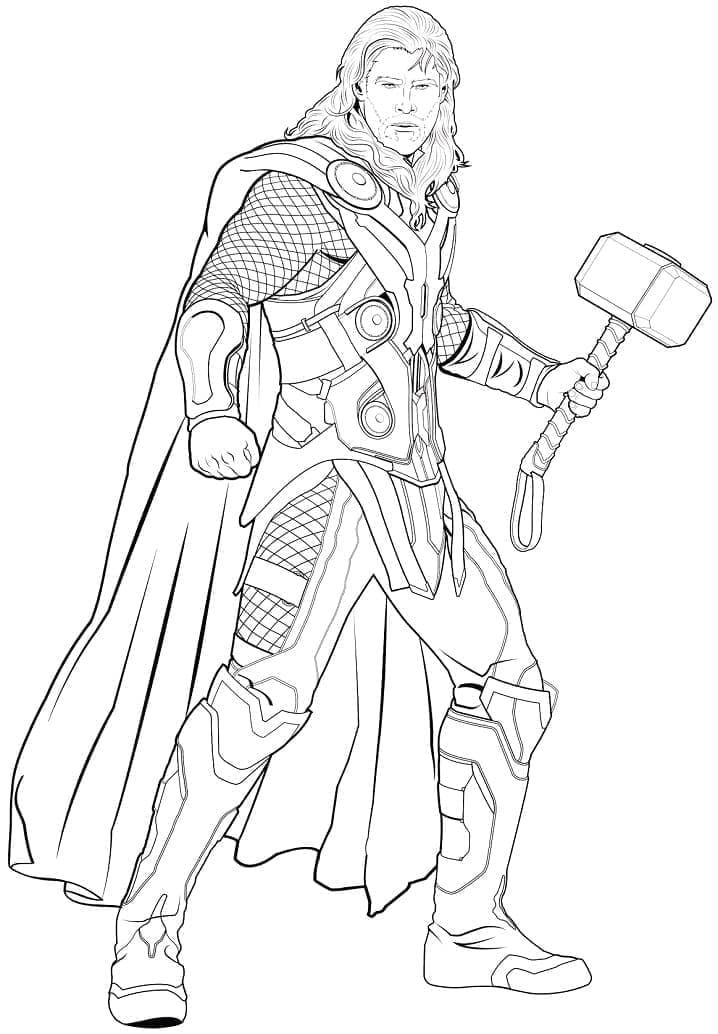 Gratis utskrivbar Thor fargelegging
