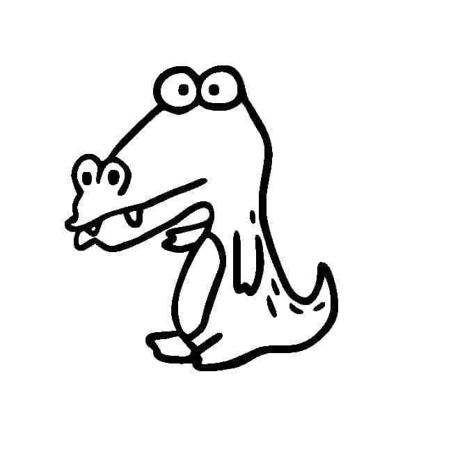 Krokodille (4) fargelegging