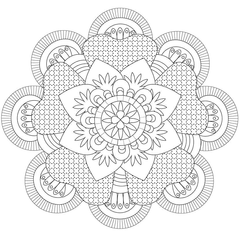 Mandala å skrive ut fargelegging