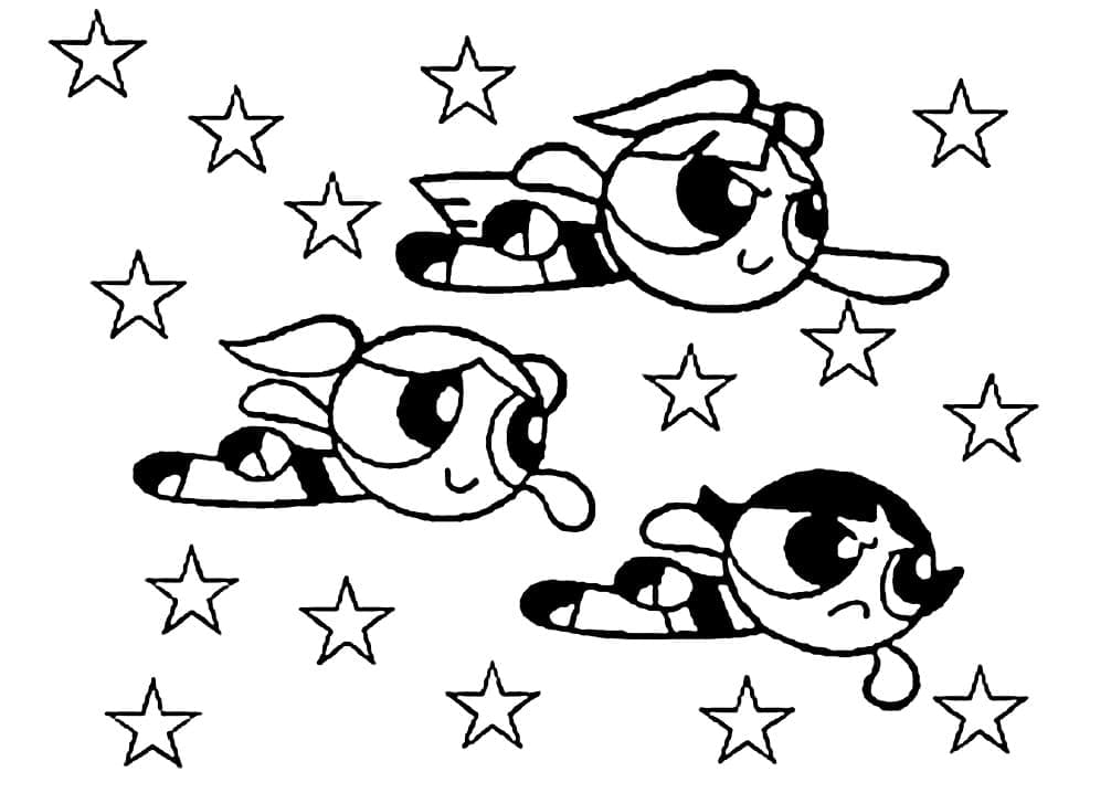 Powerpuffjentene (16) fargelegging