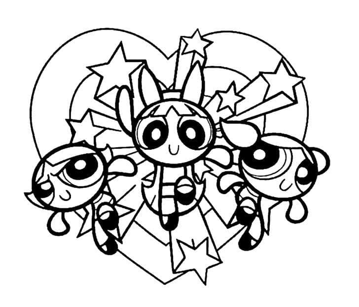 Powerpuffjentene fargelegging