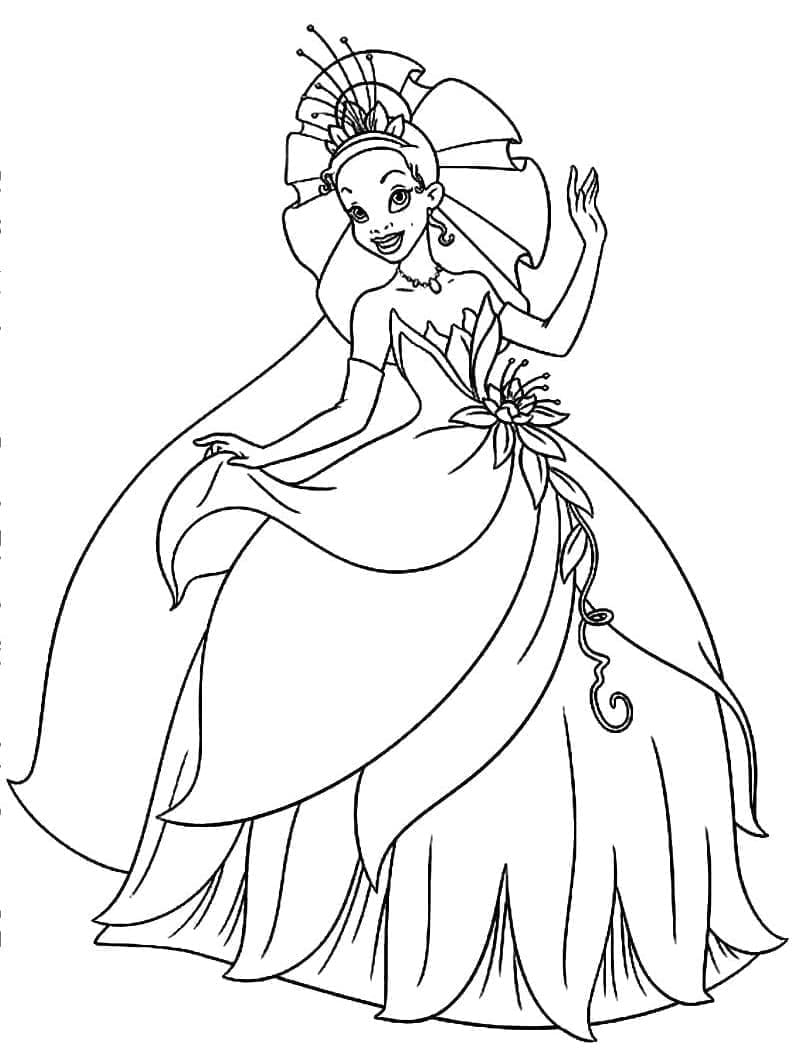 Prinsessen og Frosken (11) fargelegging