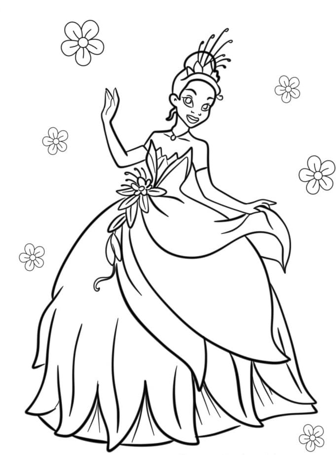 Prinsessen og Frosken (5) fargelegging
