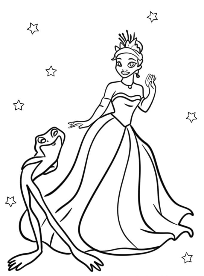 Prinsessen og Frosken (6) fargelegging