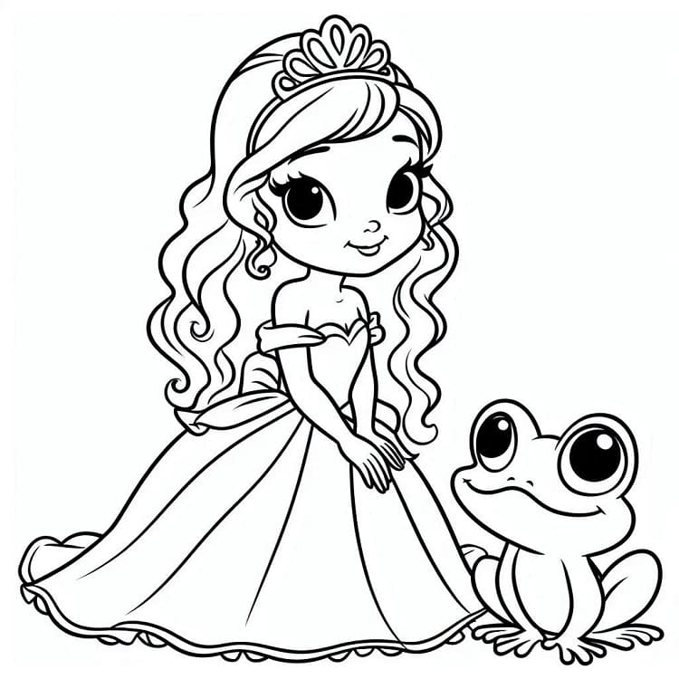 Prinsessen og Frosken (7) fargelegging