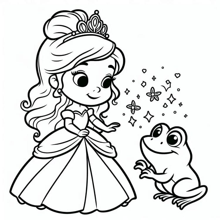 Prinsessen og Frosken (8) fargelegging