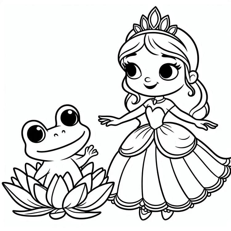 Prinsessen og Frosken (9) fargelegging