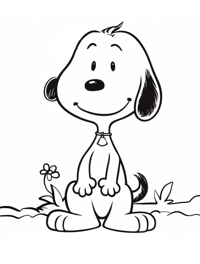 Smilende Snoopy fargelegging