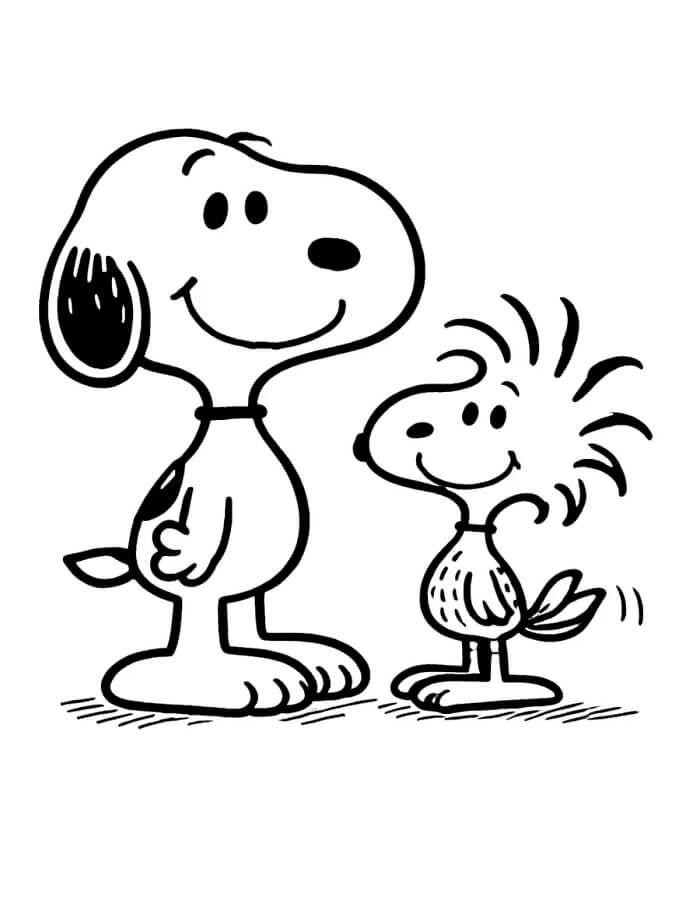Snoopy og vennen fargelegging