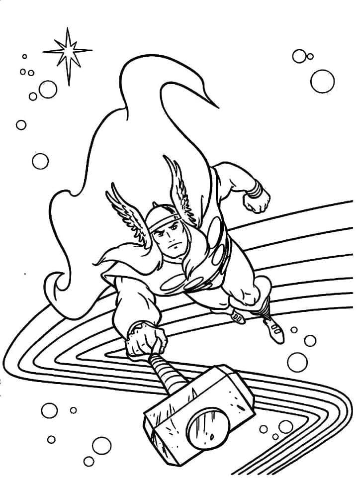 Thor fra Marvel fargelegging