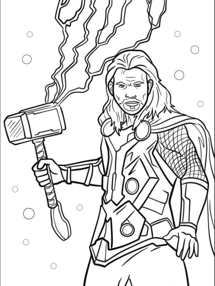 Thor gratis utskrivbar fargelegging