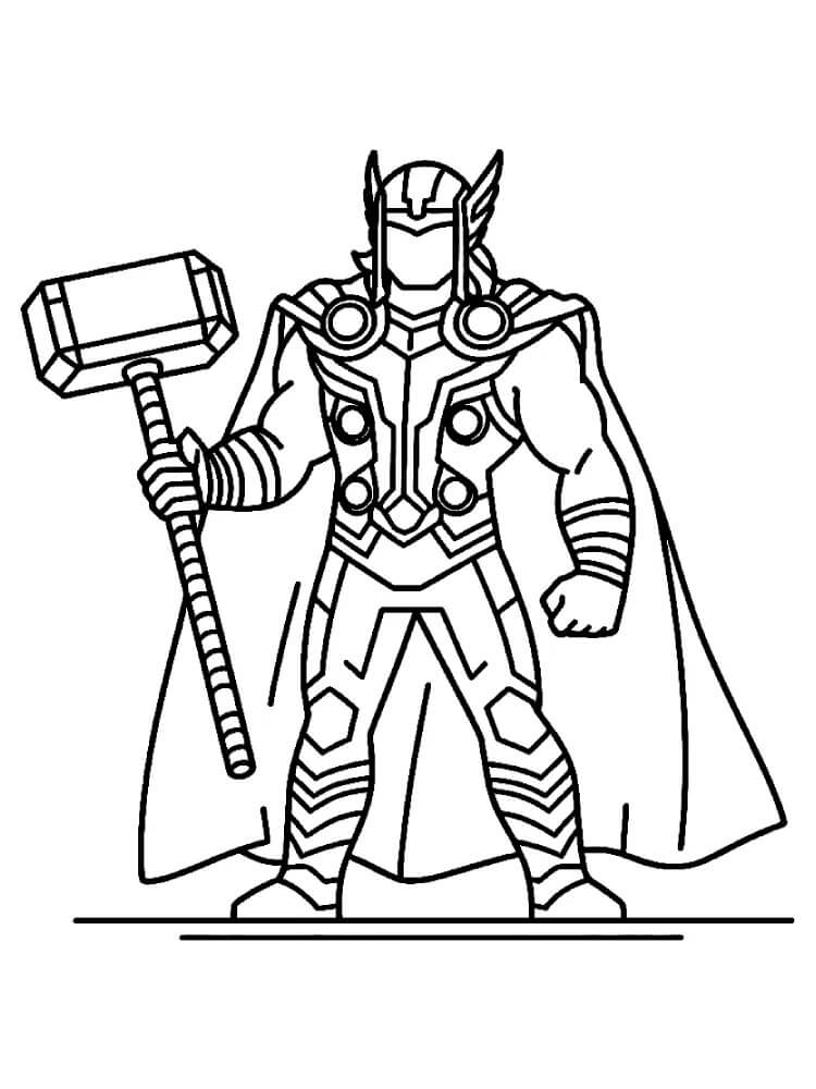 Thor utskrivbart bilde fargelegging