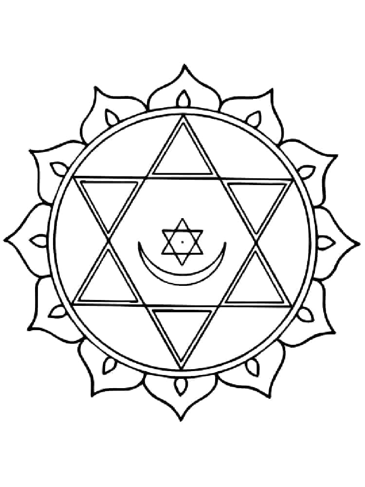 Utskrivbart mandala-bilde fargelegging