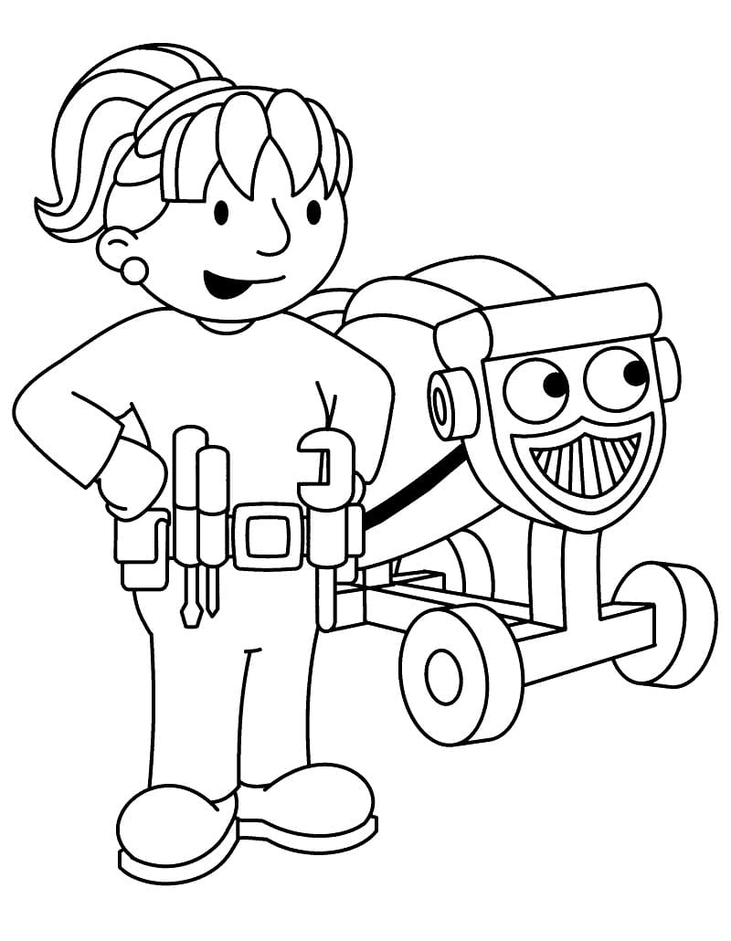 Byggmester Bob for utskrift fargelegging