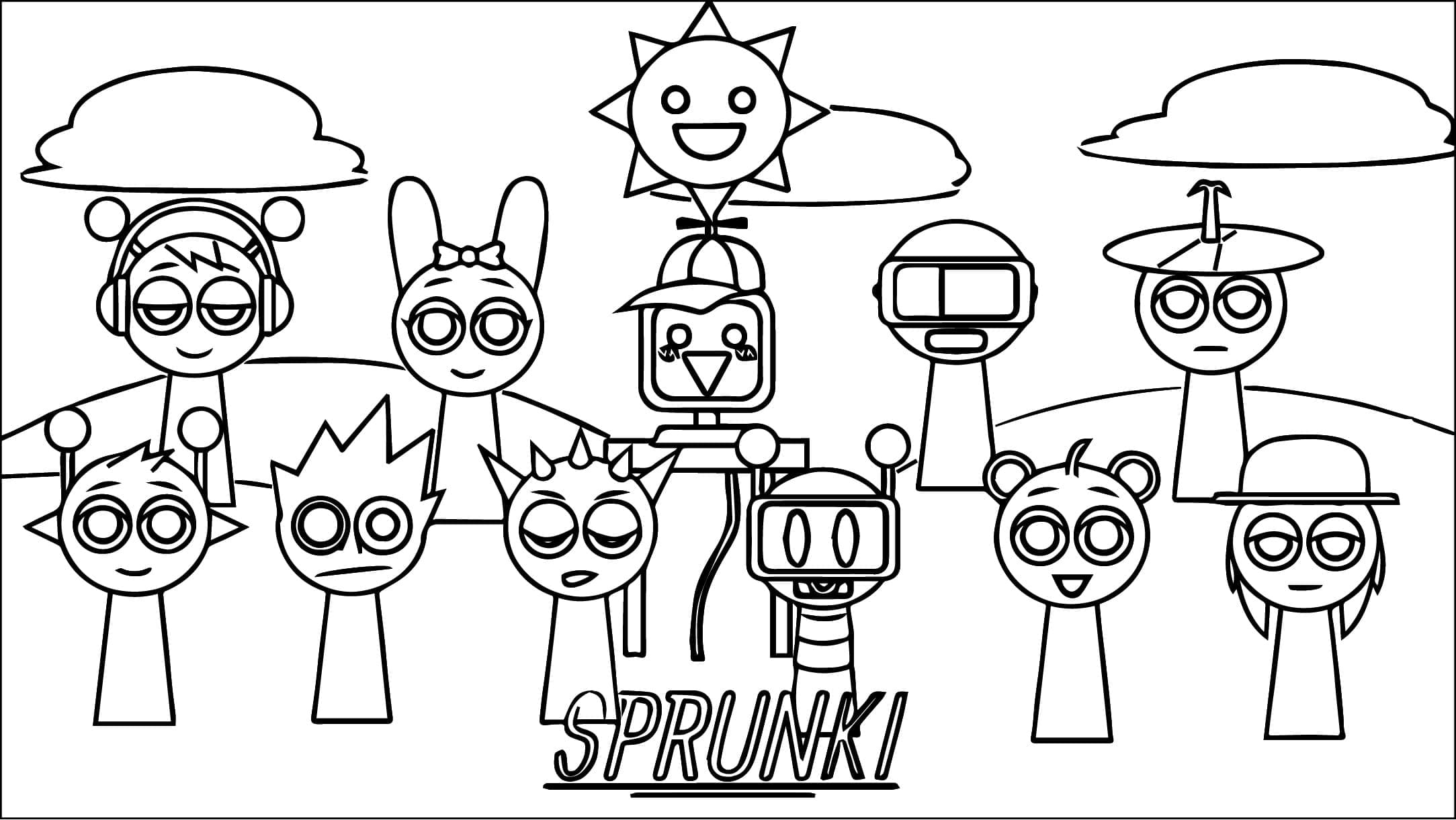 Gratis Incredibox Sprunki til småbarn fargelegging