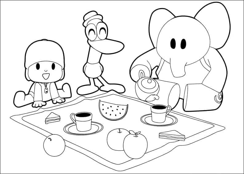 Hyggelig Pocoyo fargelegging