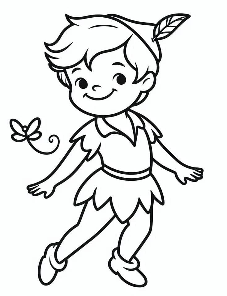 Peter Pan utskrivbar for barn fargelegging