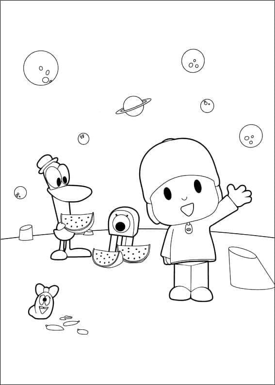 Smilende Pocoyo fargelegging