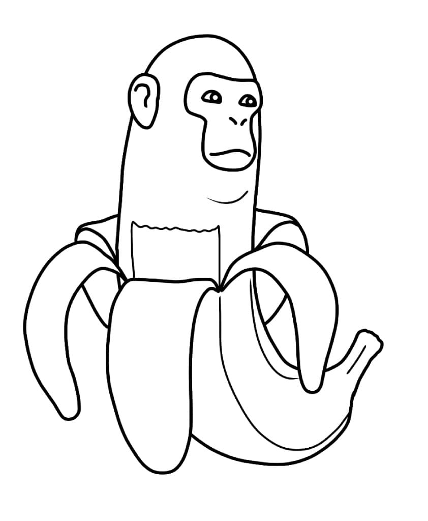 Utskrivbar Chimpanzini Bananini fargelegging