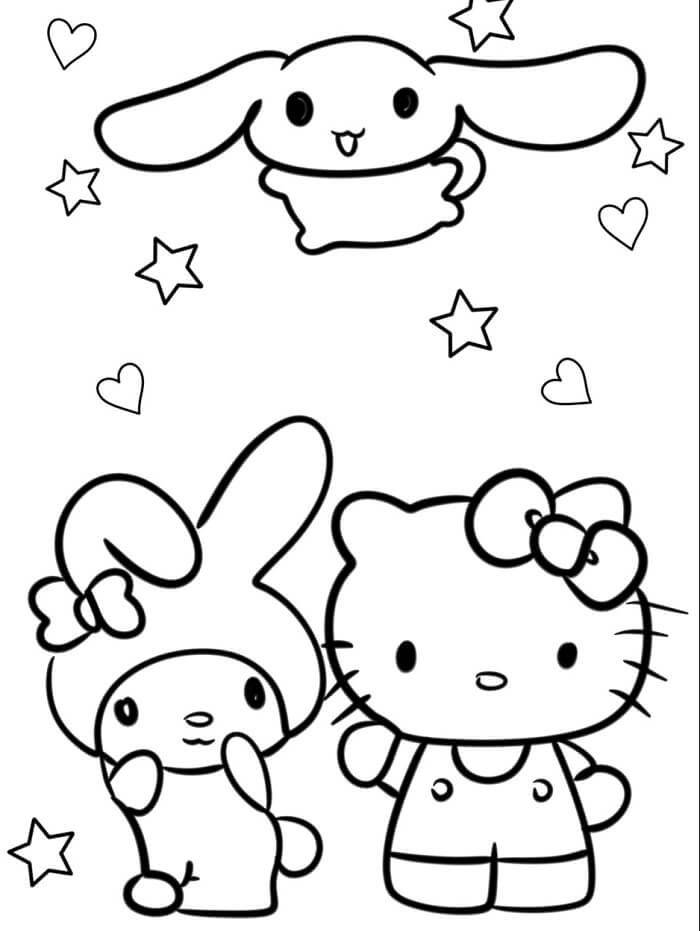 Utskrivbar Cinnamoroll gratis fargelegging