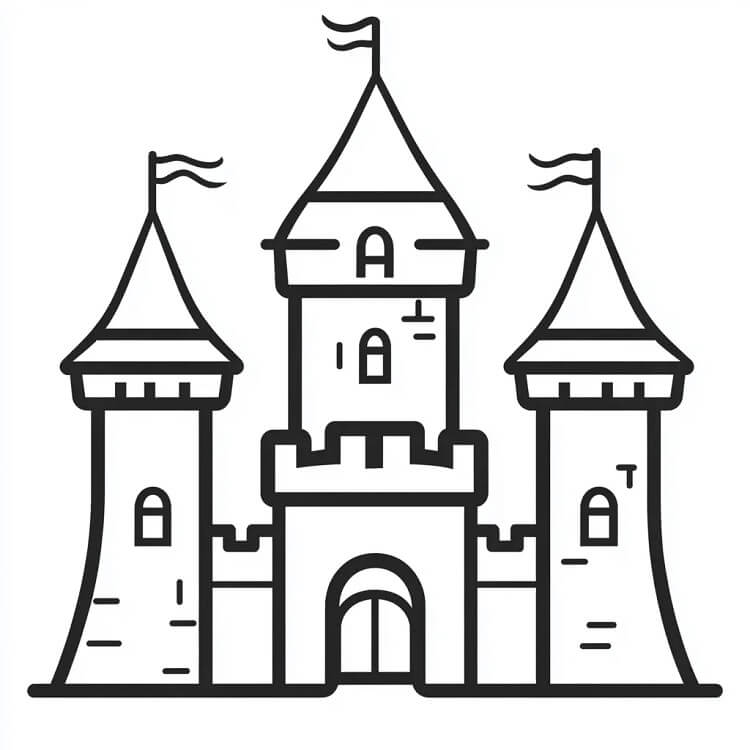 Utskrivbart slott bilde fargelegging