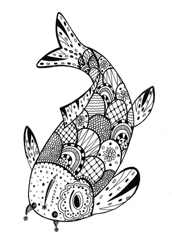 Zentangle utskrivbart bilde fargelegging