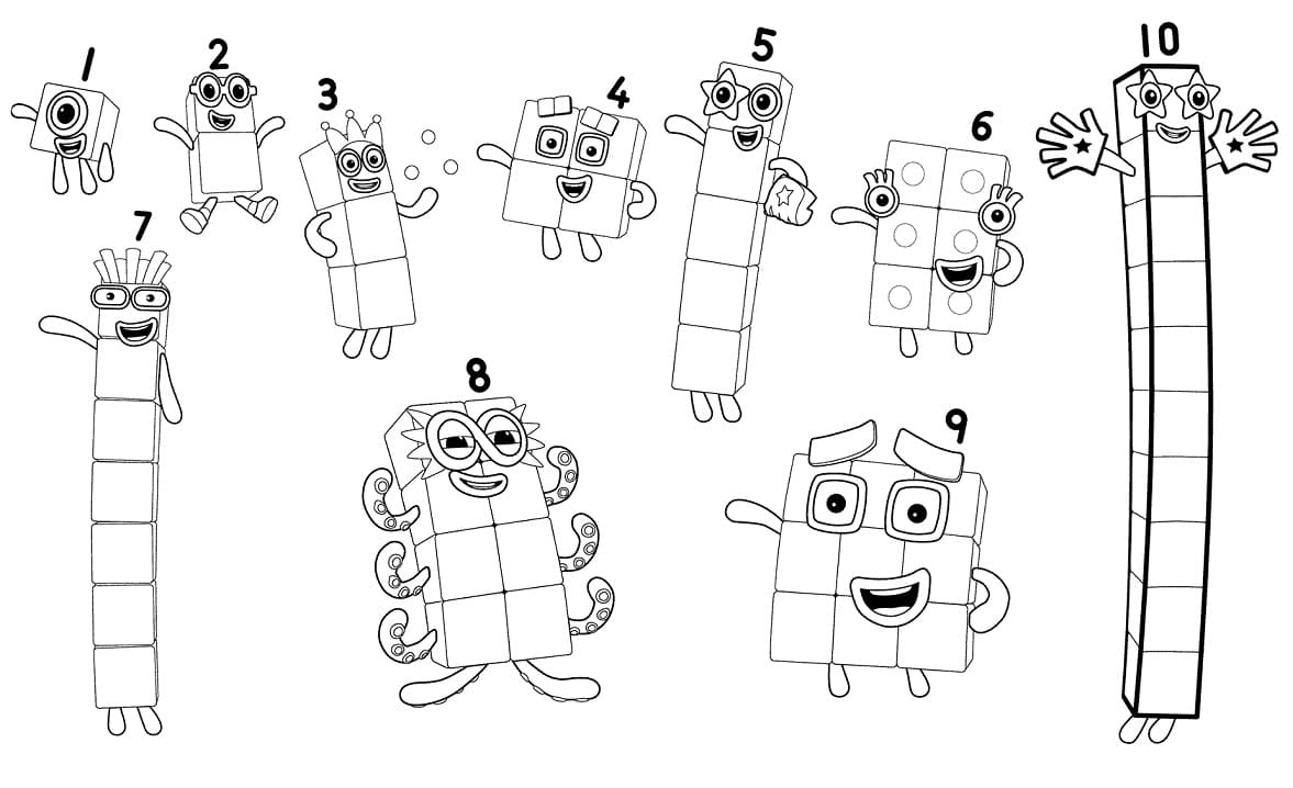 Gratis Numberblocks til Utskrift fargelegging