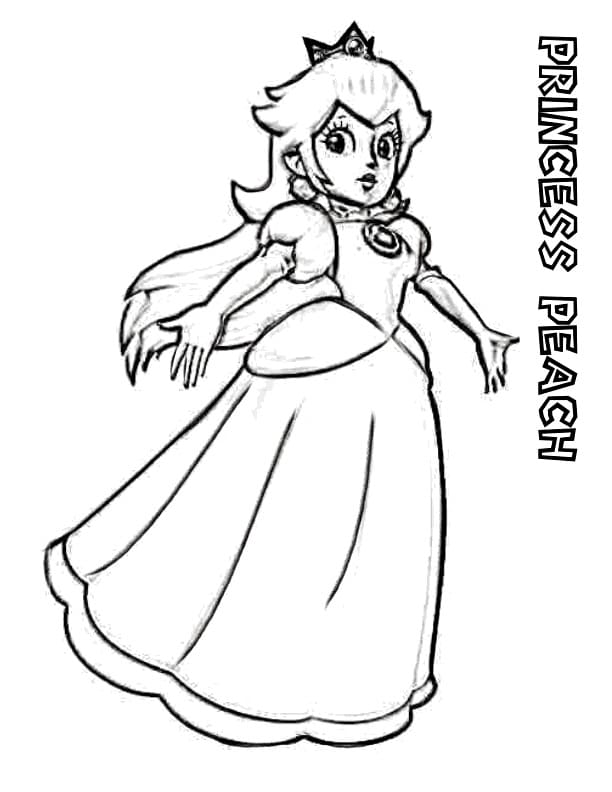 Gratis Princess Peach Utskrivbar fargelegging