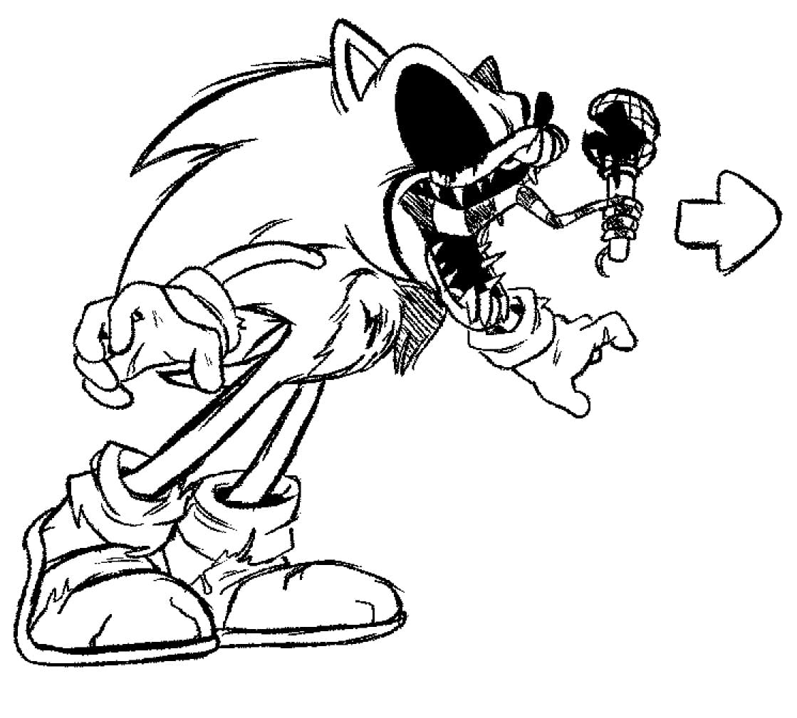 Gratis Sonic Exe Utskrivbar fargelegging