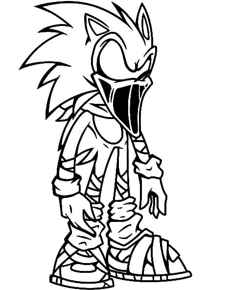 Gratis Sonic Exe til Utskrift fargelegging