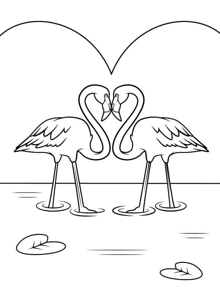 Gratis Utskrivbar Flamingo fargelegging