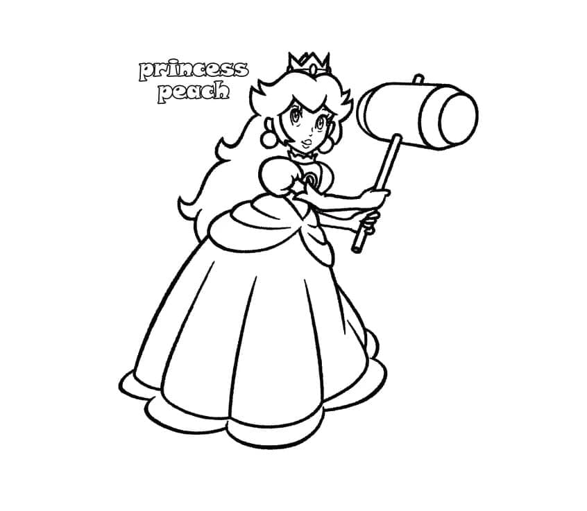 Gratis Utskrivbar Princess Peach fargelegging