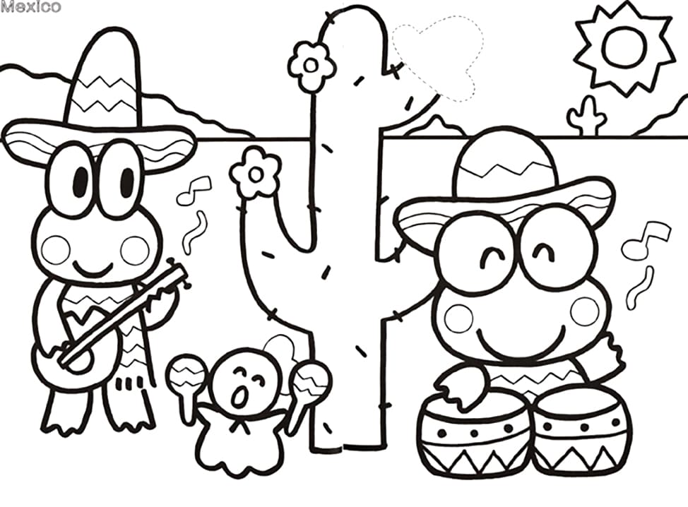 Keroppi for 2 år gamle barn fargelegging