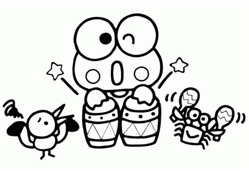 Keroppi utskrivbar for barn fargelegging