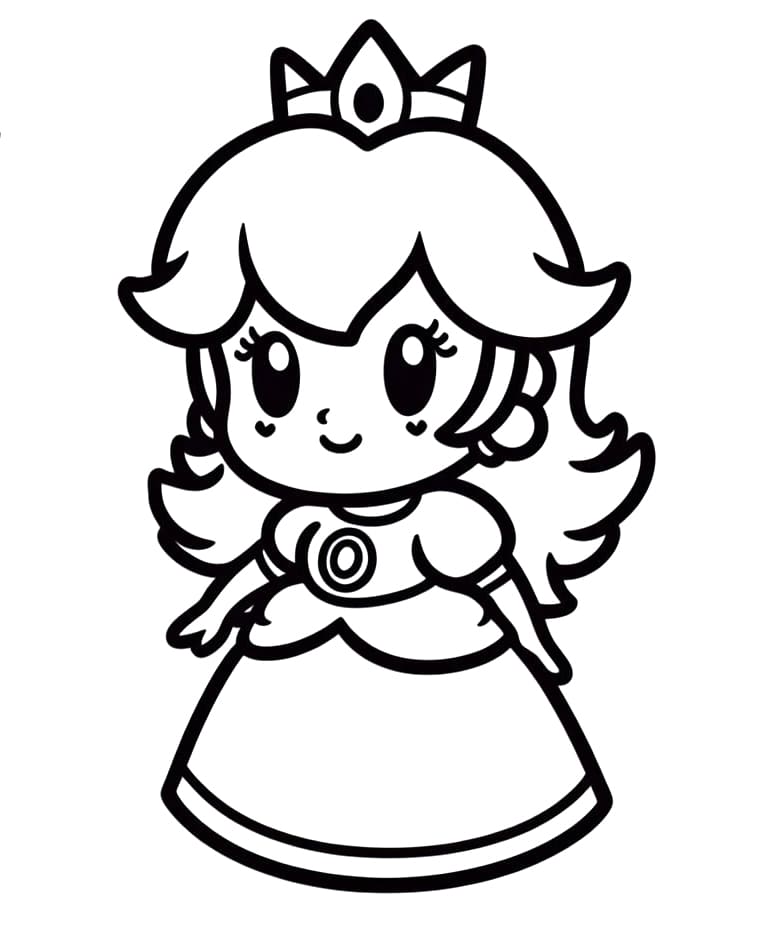 Princess Peach Gratis Utskrivbar fargelegging