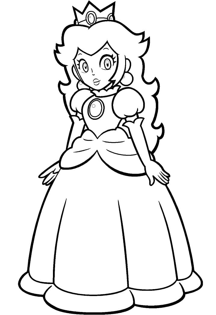 Princess Peach Utskrivbar for Barn fargelegging