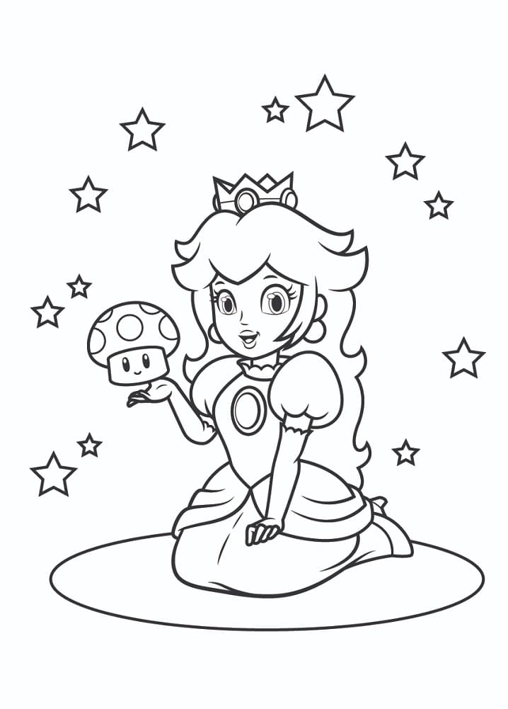 Princess Peach for 6-åringer fargelegging
