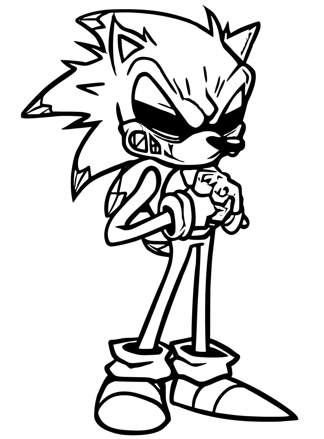 Skummel Sonic Exe fargelegging