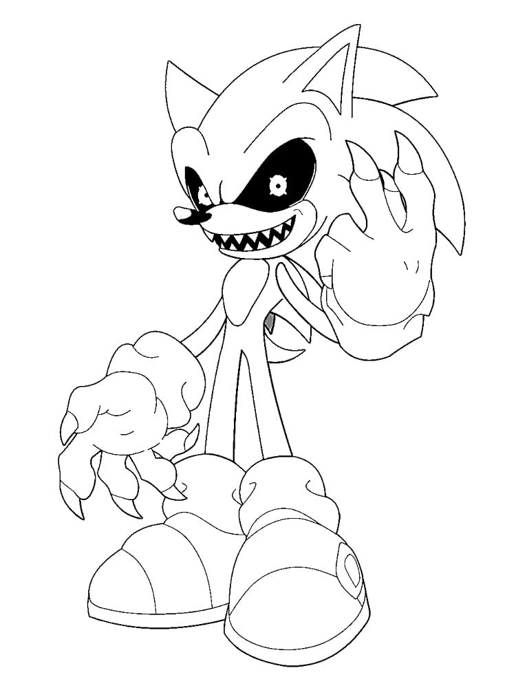 Sonic Exe Utskrivbar Gratis fargelegging