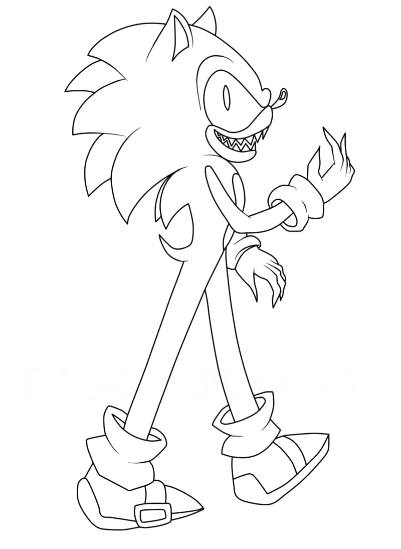 Sonic Exe Utskrivbar for Barn fargelegging