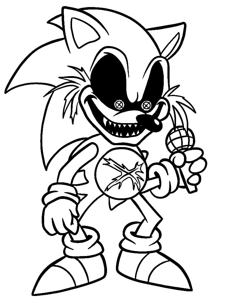 Sonic Exe for 5-åringer fargelegging
