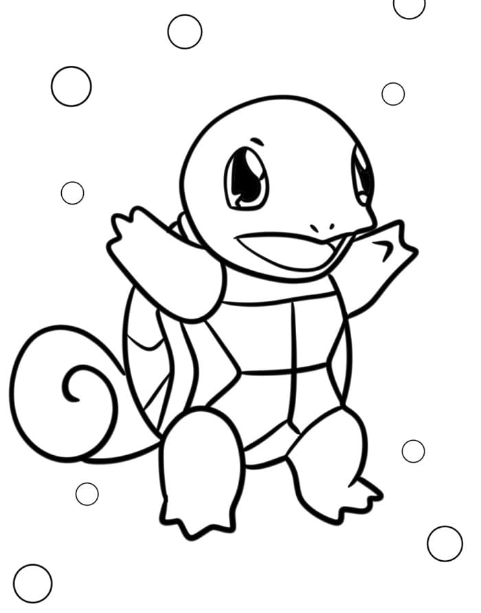 Squirtle Utskrivbar for Barn fargelegging