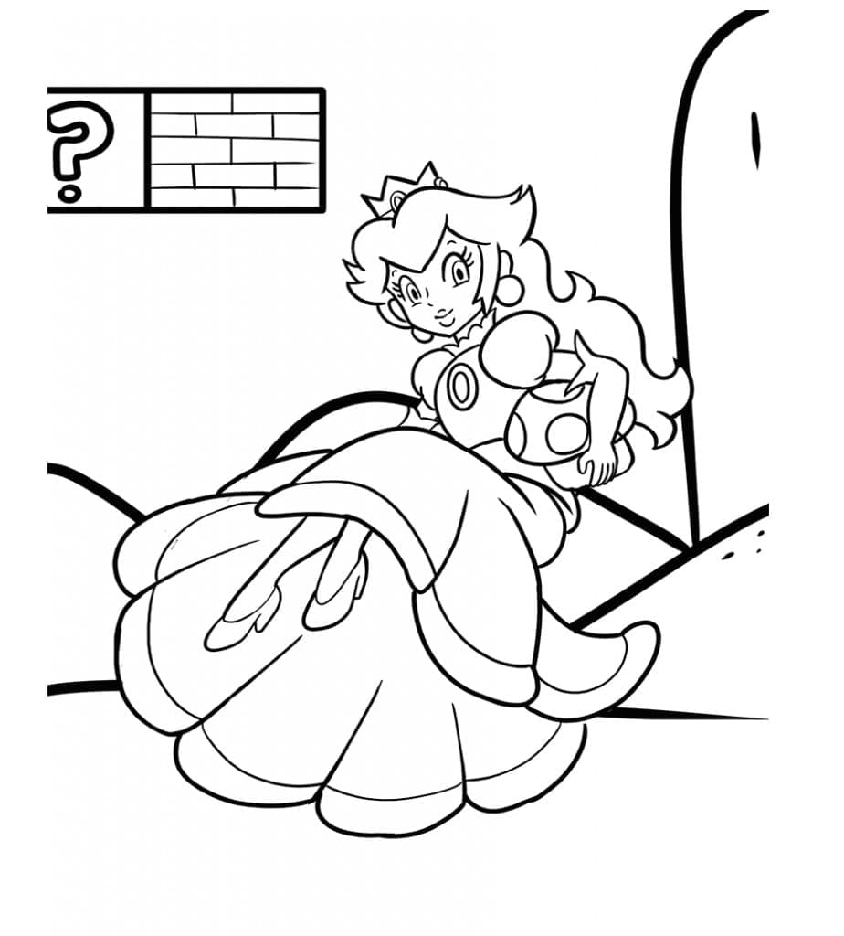 Tegneserie Princess Peach fargelegging