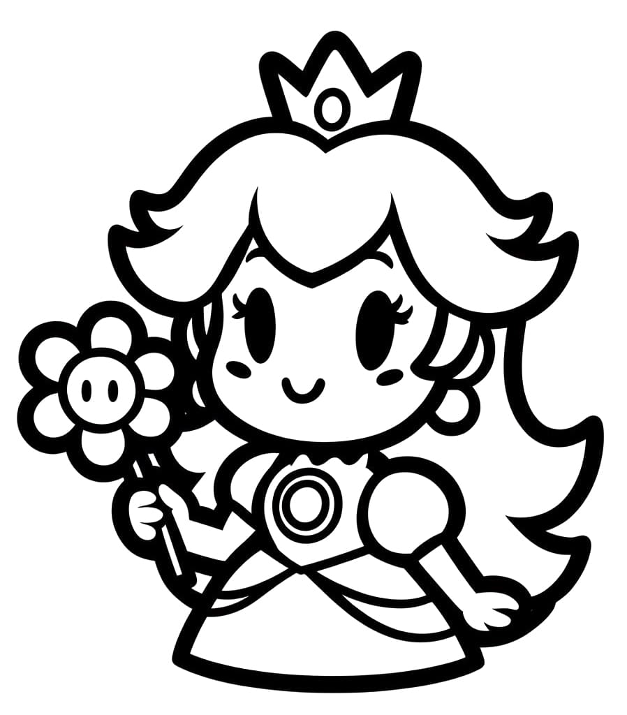 Utskrift Princess Peach fargelegging