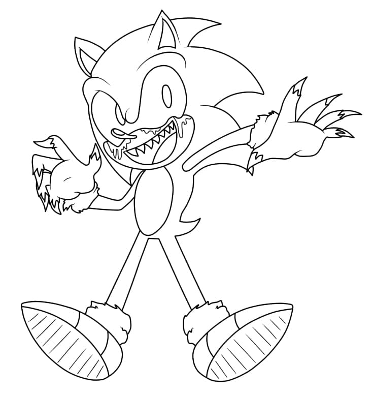 Utskrift Sonic Exe fargelegging
