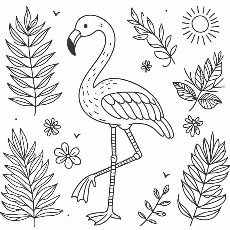 Utskrivbar Gratis Flamingo fargelegging